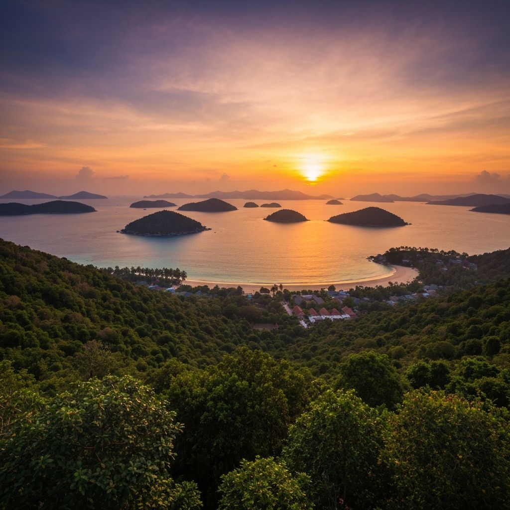 Panoramic sunset view from LEELA HEAVEN