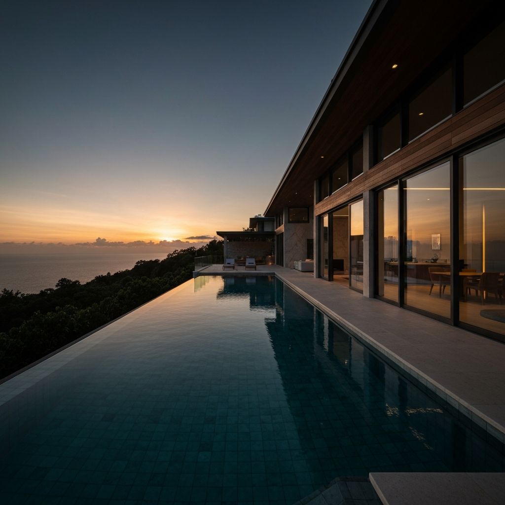 Horizon-edge infinity pool overlooking the Gulf of Siam